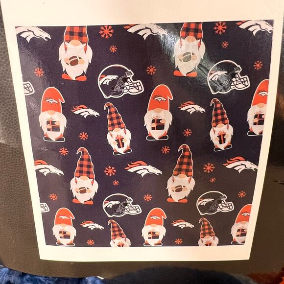 Denver Broncos Holiday Football Throw Blanket Gnome NFL 60x70 Snowflake New - Picture 5 of 7